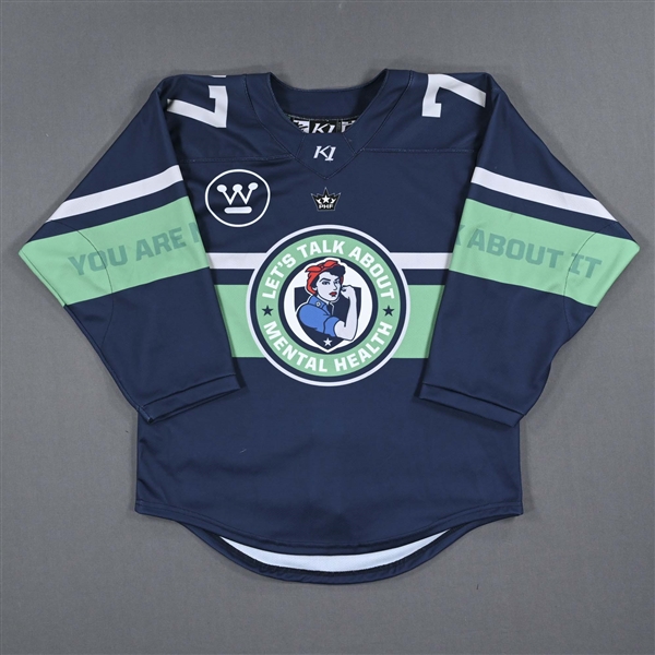 Kennedy Ganser - Game-Worn Mental Health Awareness Autographed Jersey - Worn January 14 and 15, 2023