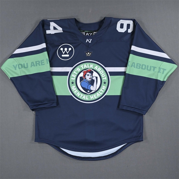 Fanni Gasparics - Game-Worn Mental Health Awareness Autographed Jersey - Worn January 14 and 15, 2023