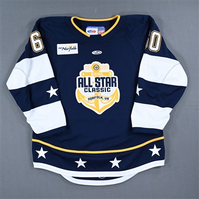 Jarrod Gourley - 2023 ECHL All-Star Classic - Eastern Conference - Game-Worn Autographed Blue Set 2 Jersey