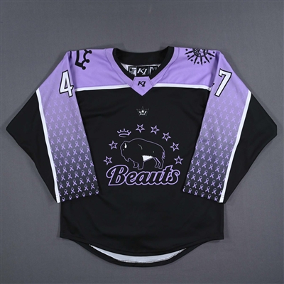 Jessica Healey - Buffalo Beauts - Autographed Hockey Fights Cancer Jersey - Worn January 7, 2023 vs. Minnesota Whitecaps
