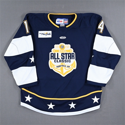 Alex Ierullo - 2023 ECHL All-Star Classic - Eastern Conference - Game-Worn Autographed Blue Set 1 Jersey
