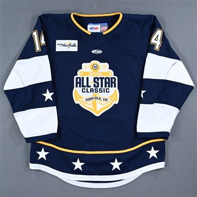 Alex Ierullo - 2023 ECHL All-Star Classic - Eastern Conference - Game-Worn Autographed Blue Set 2 Jersey