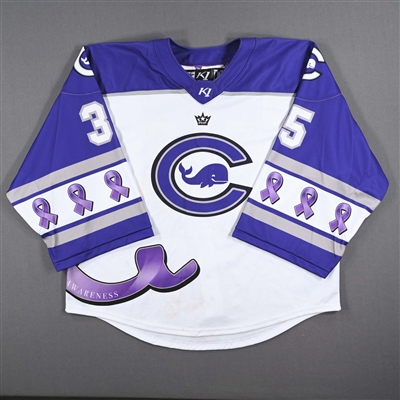 Abbie Ives - Connecticut Whale - Game-Worn Alzheimers Awareness Jersey - Worn February 18, 2023 vs. Toronto Six - 2022-23 PHF Season