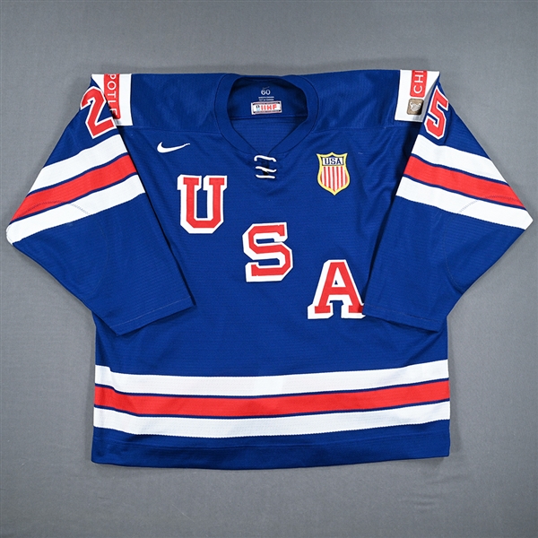 Tyler Kleven - Blue Game-Worn Jersey - Team USA Hockey - 2022 IIHF World Junior Championship
