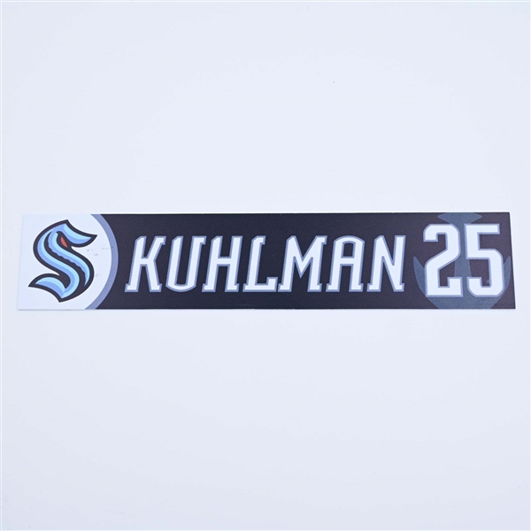 Karson Kuhlman - Seattle Kraken - Locker Room Nameplate - 2022-23 NHL Season