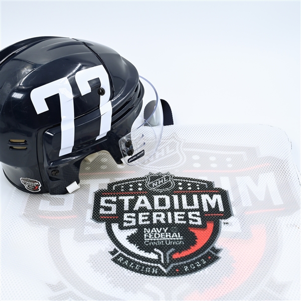 T.J Oshie - Helmet - Navy, Bauer Helmet w/ Bauer Shield - Worn 2/18/23 - 2023 Stadium Series