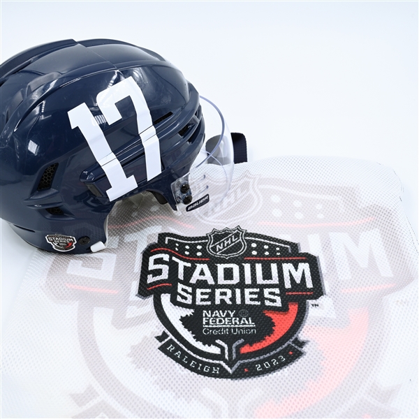 Dylan Strome - Helmet - Navy, CCM Helmet w/ Bauer Shield - Worn 2/18/23 - 2023 Stadium Series