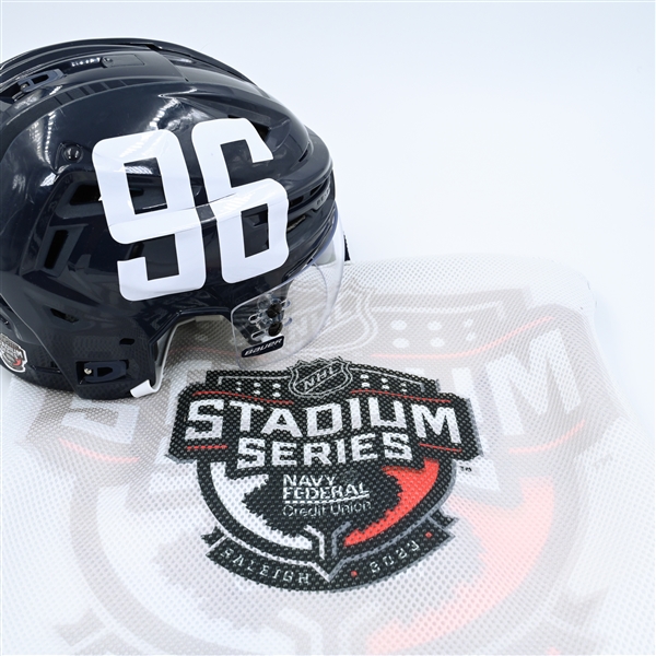 Nicolas Aube-Kubel - Helmet - Navy, Bauer Helmet w/ Bauer Shield  - Worn 2/17/23 - 2023 Stadium Series Practice Only