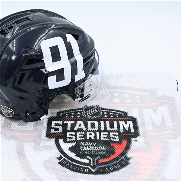 Joe Snively - Helmet - Navy, Bauer Helmet w/ Bauer Shield - Worn 2/17/23 - 2023 Stadium Series Practice Only