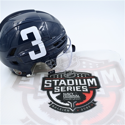 Nick Jensen - Helmet - Navy, CCM Helmet w/ Oakley Shield - Worn 2/18/23 - 2023 Stadium Series