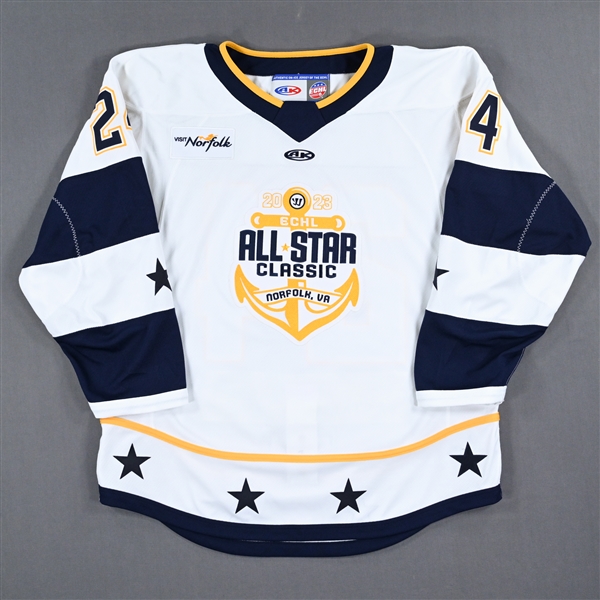 Josh Maniscalco - 2023 ECHL All-Star Classic - Western Conference - Game-Worn Autographed White Set 1 Jersey