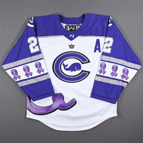 Kennedy Marchment - Connecticut Whale - Game-Worn Alzheimers Awareness Jersey w/A - Worn February 18, 2023 vs. Toronto Six - 2022-23 PHF Season