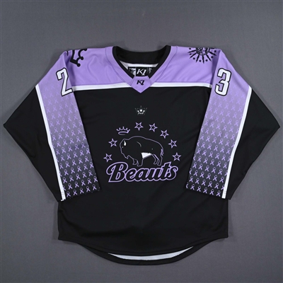Antonia Matzka - Buffalo Beauts - Autographed Hockey Fights Cancer Jersey - Worn January 7, 2023 vs. Minnesota Whitecaps