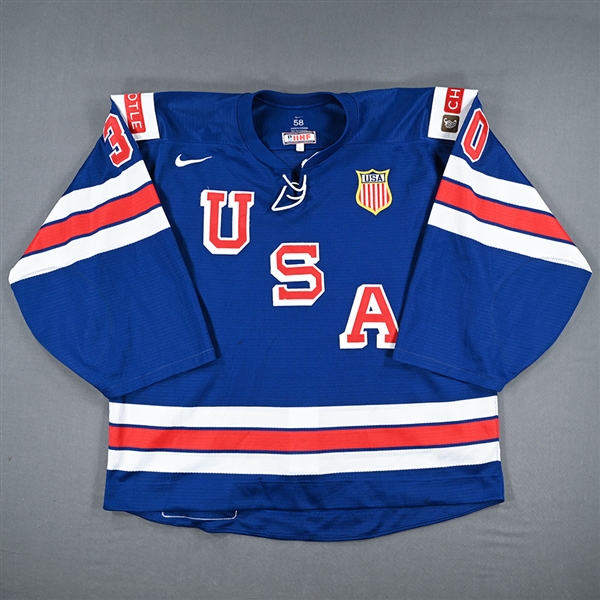 Kaidan Mbereko - Blue Game-Worn Jersey  - Team USA Hockey - 2022 IIHF World Junior Championship