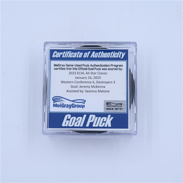 Jeremy McKenna - Goal Puck - 2023 ECHL All-Star Classic Game 3 - January 16, 2023