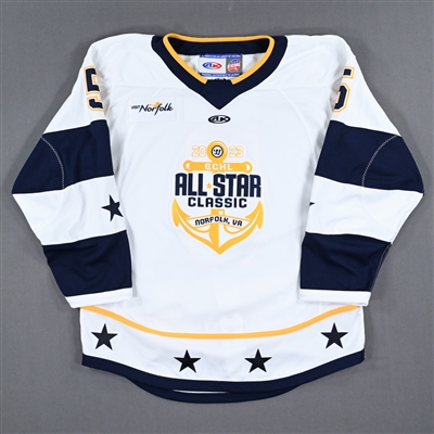 Gordi Myer - 2023 ECHL All-Star Classic - Western Conference - Game-Worn Autographed White Set 1 Jersey