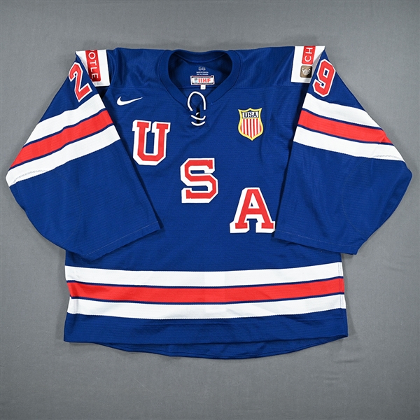 Andrew Oke - Blue Jersey, Pre-Tournament Only - Team USA Hockey - 2022 IIHF World Junior Championship