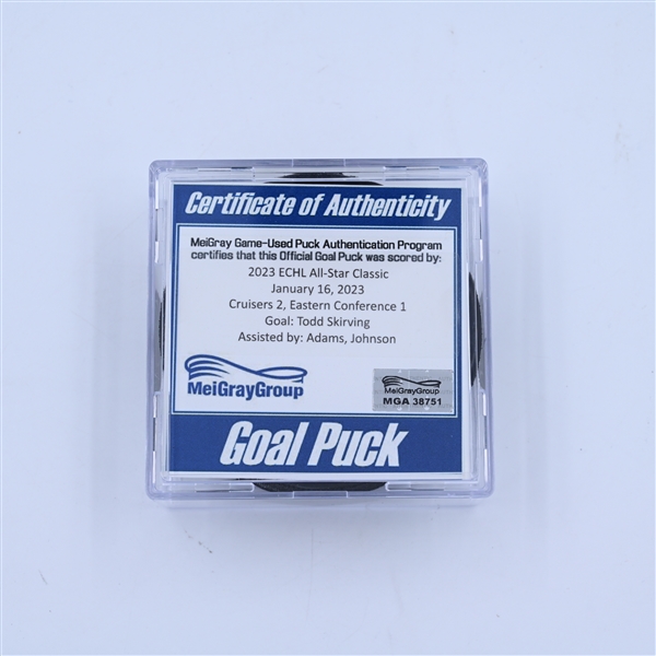 Todd Skirving - Goal Puck - 2023 ECHL All-Star Classic Game 4 - January 16, 2023