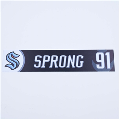 Daniel Sprong - Seattle Kraken - Locker Room Nameplate - 2022-23 NHL Season