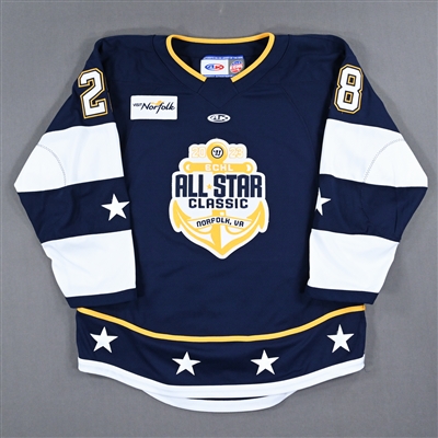Derek Topatigh - 2023 ECHL All-Star Classic - Eastern Conference - Game-Worn Autographed Blue Set 1 Jersey