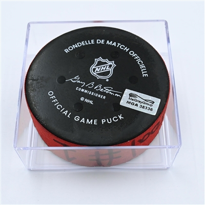 Ryan Graves - New Jersey Devils - Goal Puck - November 8, 2022 vs. Calgary Flames (Devils' 40th Anniversary Logo) 