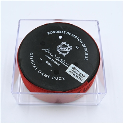 Nico Hischier - New Jersey Devils - Goal Puck - November 10, 2022 vs. Ottawa Senators (Devils' 40th Anniversary Logo) 