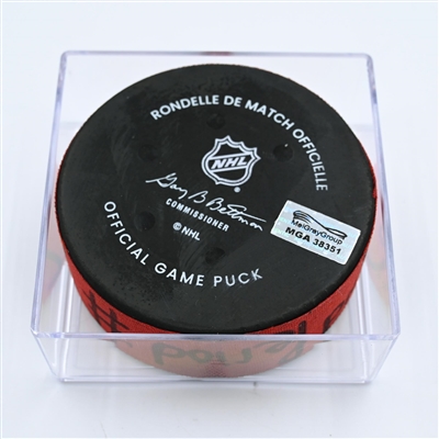Dougie Hamilton - New Jersey Devils - Goal Puck - November 12, 2022 vs. Arizona Coyotes (Devils' 40th Anniversary Logo) 