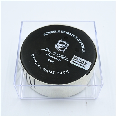 Frederick Gaudreau - Minnesota Wild - Goal Puck - November 15, 2022 vs. Nashville Predators (Predators Logo) 