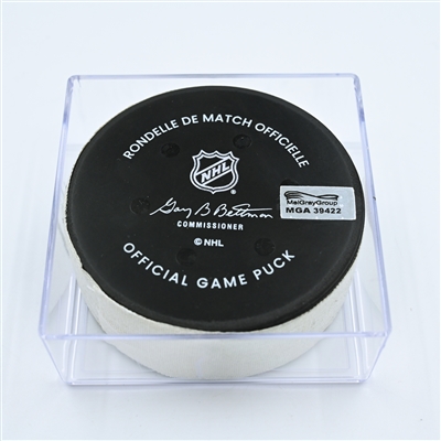 Nino Niederreiter - Nashville Predators - Goal Puck - November 17, 2022 vs. New York Islanders (Predators Logo) 