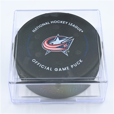Josh Anderson - Montreal Canadiens - Goal Puck - November 17, 2022 vs. Columbus Blue Jackets (Blue Jackets Logo) 
