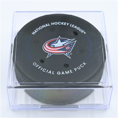 Nick Blankenburg - Columbus Blue Jackets - Goal Puck - November 10, 2022 vs. Philadelphia Flyers (Blue Jackets Logo)