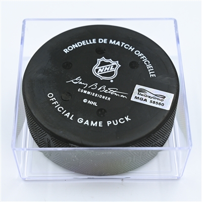 Nick Blankenburg - Columbus Blue Jackets - Goal Puck - November 10, 2022 vs. Philadelphia Flyers (Blue Jackets Logo)