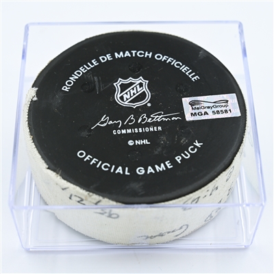 Andre Burakovsky - Seattle Kraken - Goal Puck - November 8, 2022 vs. Nashville Predators (Kraken Logo) 
