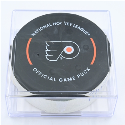 Noah Cates - Philadelphia Flyers - Goal Puck - November 8, 2022 vs St. Louis Blues (Philadelphia Flyers logo)