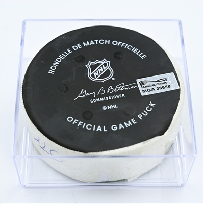 Thomas Chabot - Ottawa Senators - Goal Puck - November 12, 2022 vs. Philadelphia Flyers (Flyers Logo) 