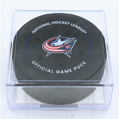 Tony DeAngelo - Philadelphia Flyers - Goal Puck - November 10, 2022 vs. Columbus Blue Jackets (Blue Jackets Logo)