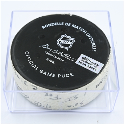 Jordan Eberle - Seattle Kraken - Goal Puck - November 8, 2022 vs. Nashville Predators (Kraken Logo) 