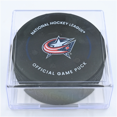 Brendan Gallagher - Montreal Canadiens - Goal Puck - November 17, 2022 vs. Columbus Blue Jackets (Blue Jackets Logo) 