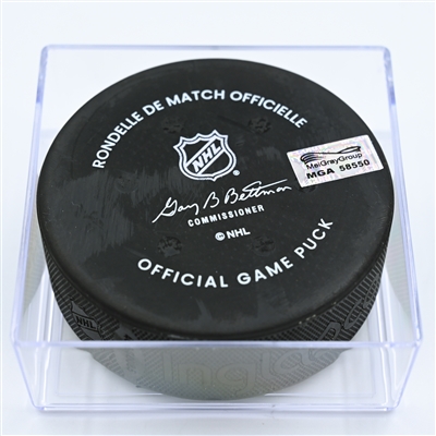 Brendan Gallagher - Montreal Canadiens - Goal Puck - November 17, 2022 vs. Columbus Blue Jackets (Blue Jackets Logo) 