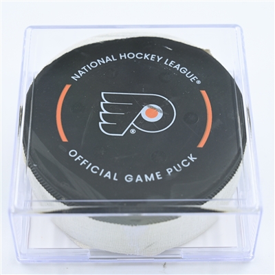 Luke Glendening - Dallas Stars - Goal Puck - November 13, 2022 vs. Philadelphia Flyers (Flyers Logo) 