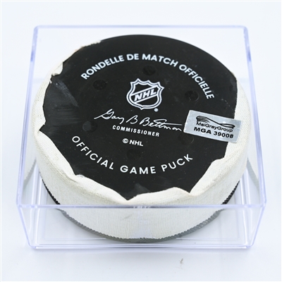 Luke Glendening - Dallas Stars - Goal Puck - November 13, 2022 vs. Philadelphia Flyers (Flyers Logo) 