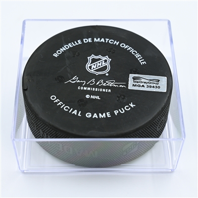 Boone Jenner - Columbus Blue Jackets - Goal Puck - November 15, 2022 vs. Philadelphia Flyers (Blue Jackets Logo) 