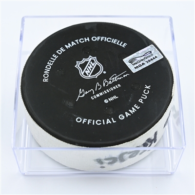 David Krejci - Boston Bruins - Goal Puck - November 17, 2022 vs. Philadelphia Flyers (Bruins Logo) 
