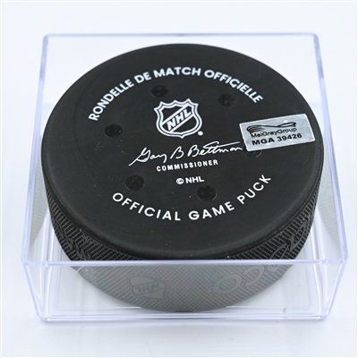 Sean Kuraly - Columbus Blue Jackets - Goal Puck - November 15, 2022 vs. Philadelphia Flyers (Blue Jackets Logo) 