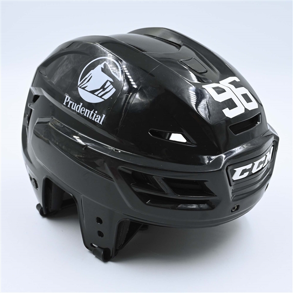 Timo Meier - Game-Worn  Black, CCM Helmet (shield removed) - 2022-23 NHL Regular Season and 2023 Stanley Cup Playoffs