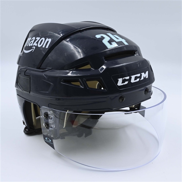 Jamie Oleksiak - Game-Worn Blue, CCM Helmet w/ Oakley Shield - 2022-23 NHL Regular Season and 2023 Stanley Cup Playoffs