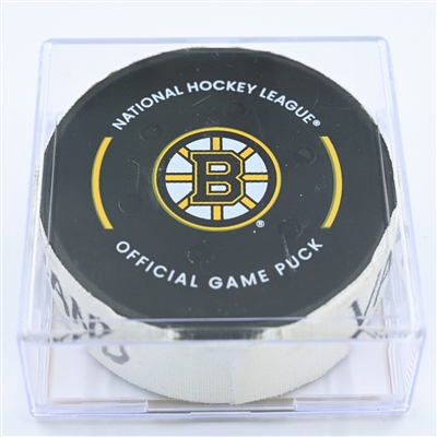 Brad Marchand - Boston Bruins - Goal Puck - November 13, 2022 vs. Vancouver Canucks (Bruins Logo) 