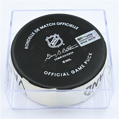 Brad Marchand - Boston Bruins - Goal Puck - November 13, 2022 vs. Vancouver Canucks (Bruins Logo) 