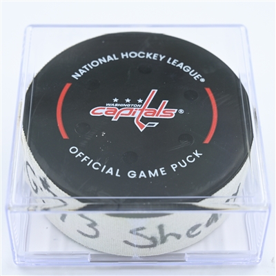 Conor Sheary - Washington Capitals - Goal Puck - November 11, 2022 vs. Tampa Bay Lightning (Capitals Logo) 