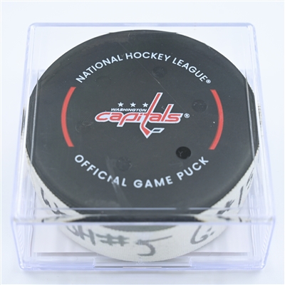 Sonny Milano - Washington Capitals - Goal Puck - November 11, 2022 vs. Tampa Bay Lightning (Capitals Logo) 